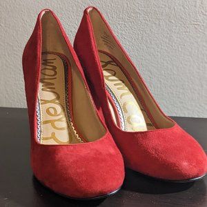 7.5 | Sam Edelman | Red Suede Chunky Heel